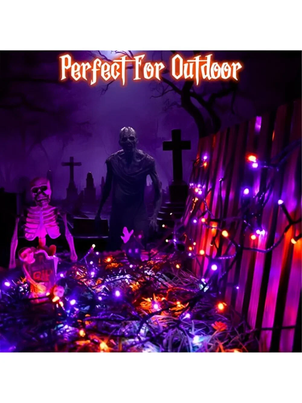 Halloween Lights String Total 100LED Battery Operated Outdoor 8 Modes with